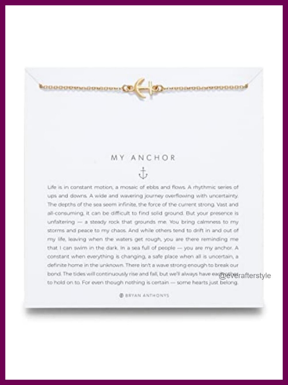 14K Gold Plated Over Brass Anchor Pendant Necklace, 20 Inch